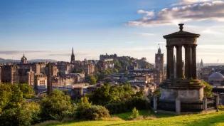 A coloured photo of Edinburgh's cityscape