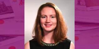 Colour head and shoulders photo of Joanna Leidenhag smiling at the camera