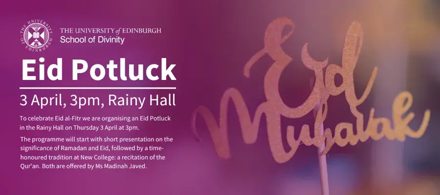 Eid Potluck. 3 April, 3pm, Rainy Hall