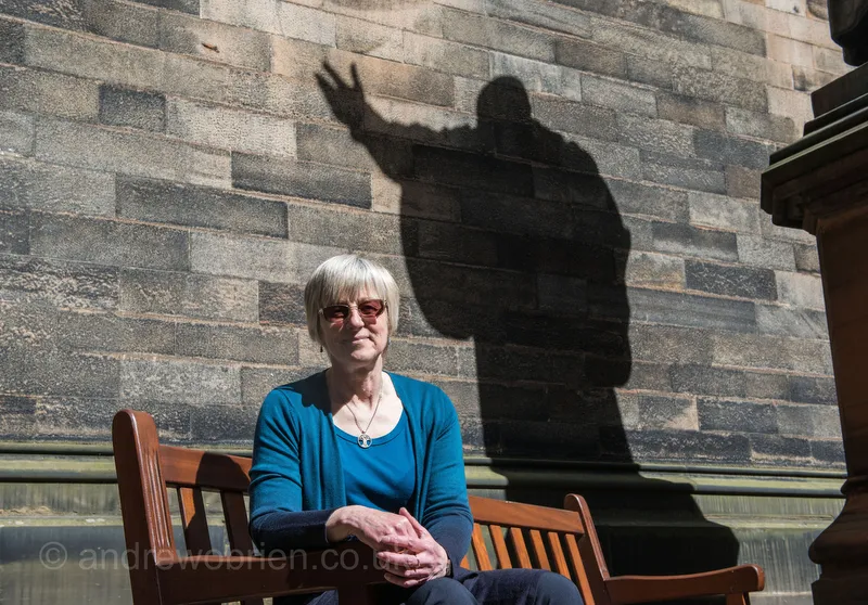 John Knox statue and Professor Jane Dawson