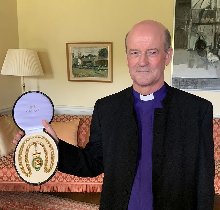 David Fergusson with his chain of office as Dean of the chain of office as Dean of the Order of the Thistle