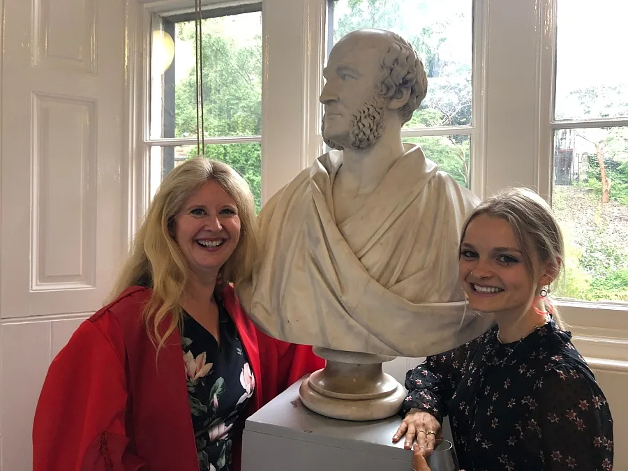 Professor Helen Bond with prizewinner Charlotte Robathan