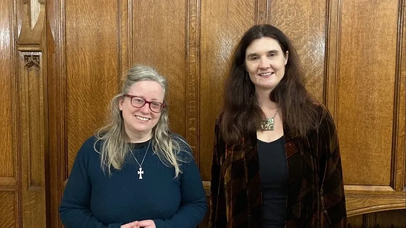 Colour head and shoulders image of Dr Emma Wild-Wood and Dr Sara Parvis