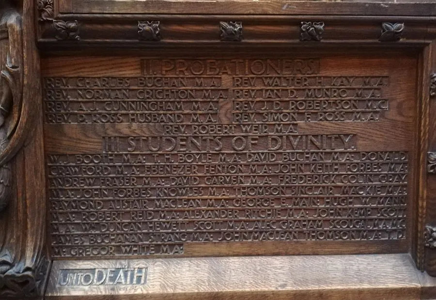 New College WW1 war memorial - students and probationers